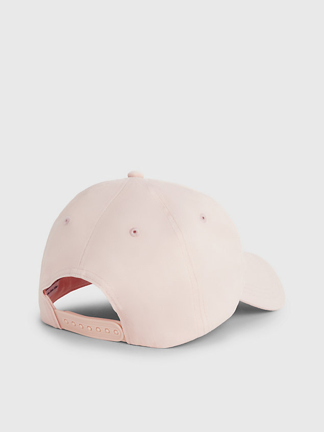 pink czapka z daszkiem z bawełny organicznej dla kobiety - calvin klein jeans