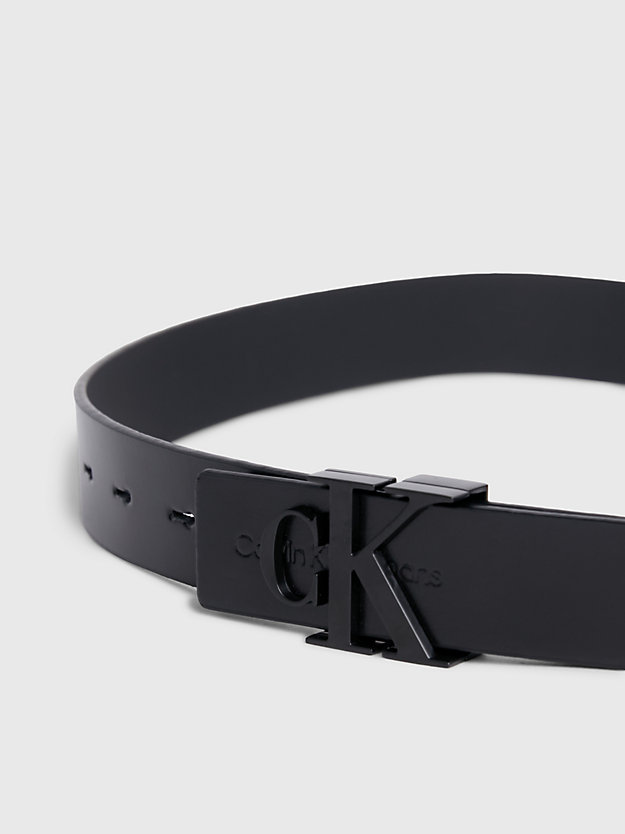 black/black leather logo belt for women calvin klein jeans