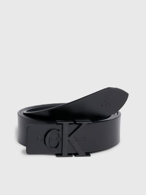 black logo-ledergürtel für damen - calvin klein jeans