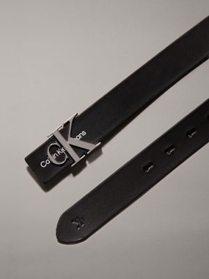 cintura in pelle con logo black da donna calvin klein jeans