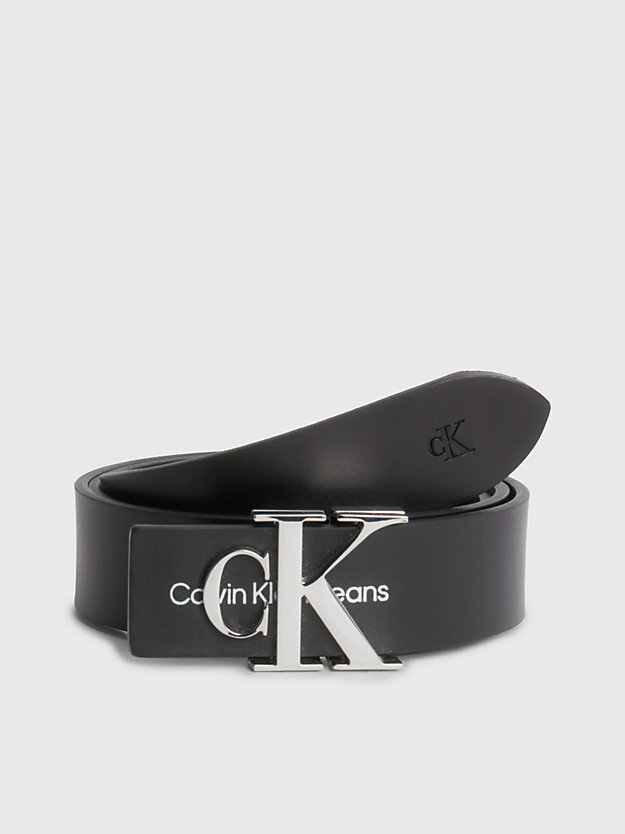 BLACK Cinturón de piel con logo de mujer CALVIN KLEIN JEANS