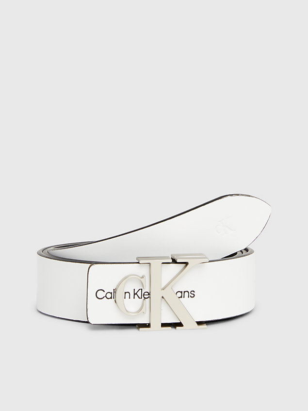 white skórzany pasek z logo dla kobiety - calvin klein jeans
