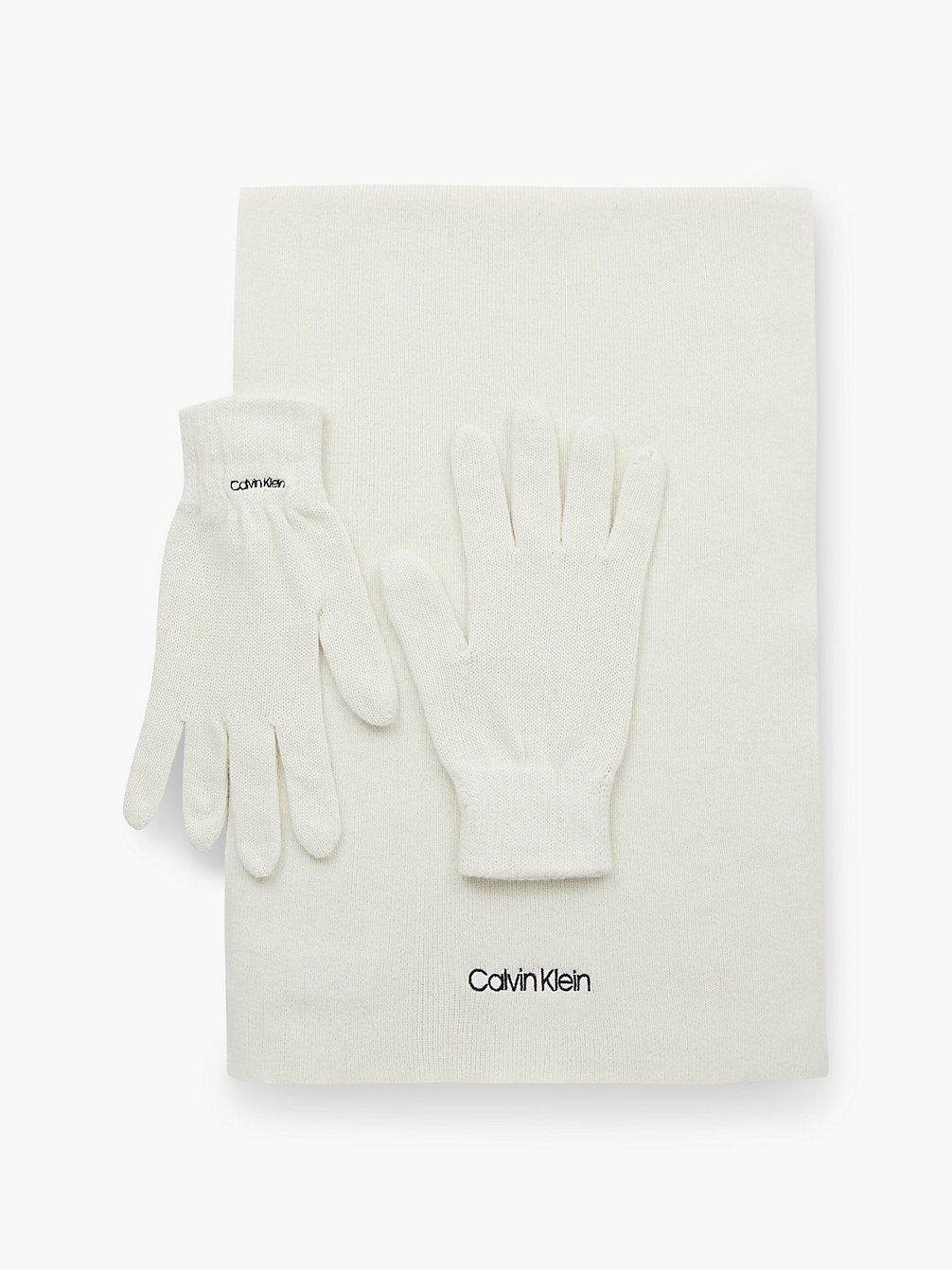 ECRU Set Regalo Con Sciarpa E Guanti In Cotone Biologico undefined donna Calvin Klein