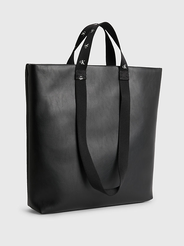 BLACK Recycled Square Tote Bag for women CALVIN KLEIN JEANS