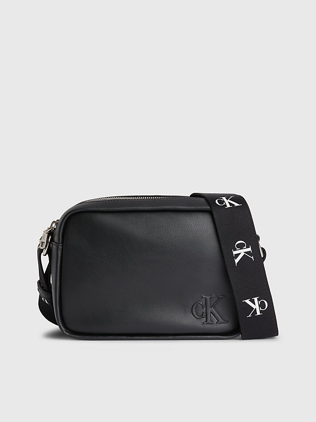 black faux leather crossbody bag for women calvin klein jeans