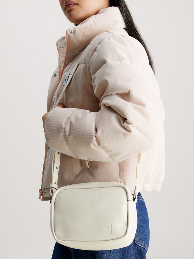 white faux leather crossbody bag for women calvin klein jeans