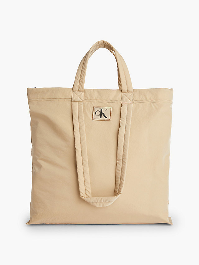 Travertine Recycled Nylon Reversible Tote Bag undefined women Calvin Klein