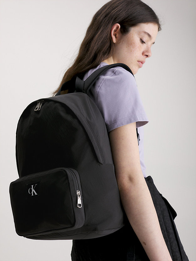 BLACK Soft Recycled Round Backpack for women CALVIN KLEIN JEANS