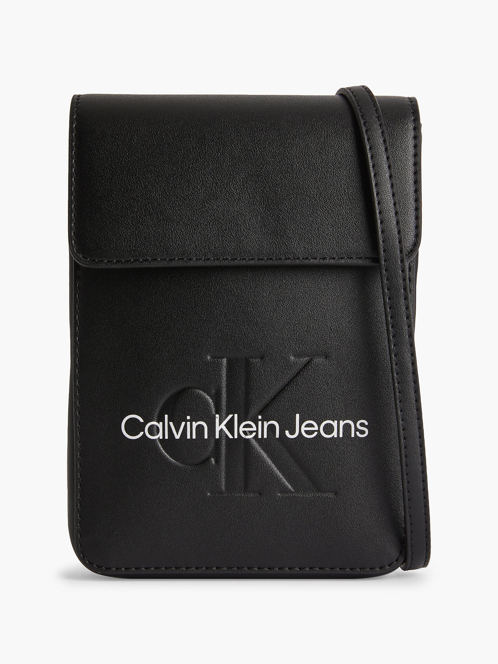 Black Crossbody Phone Pouch undefined women Calvin Klein