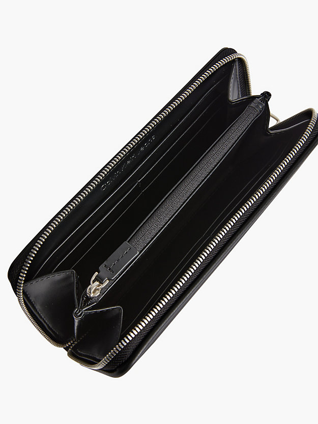 BLACK Portafoglio con zip integrale da donna CALVIN KLEIN JEANS