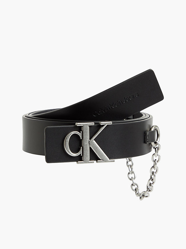 Cintura In Pelle Con Logo > Black > undefined donna > Calvin Klein