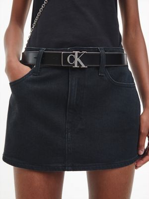 BLACK Logo-Ledergürtel für Damen CALVIN KLEIN JEANS