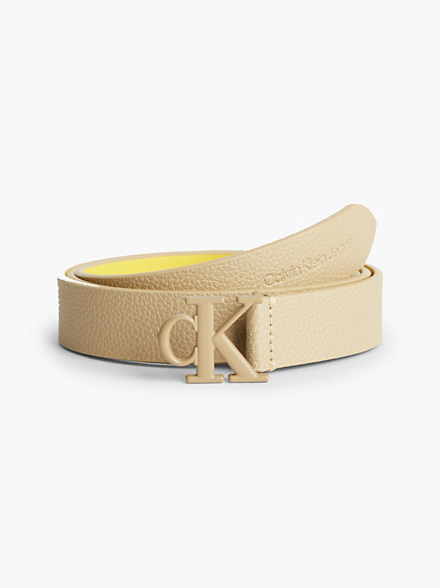 Travertine Leather Logo Belt undefined women Calvin Klein
