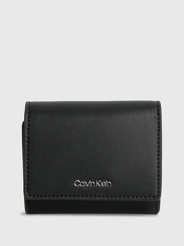 CK BLACK Small Recycled Trifold Wallet for women CALVIN KLEIN