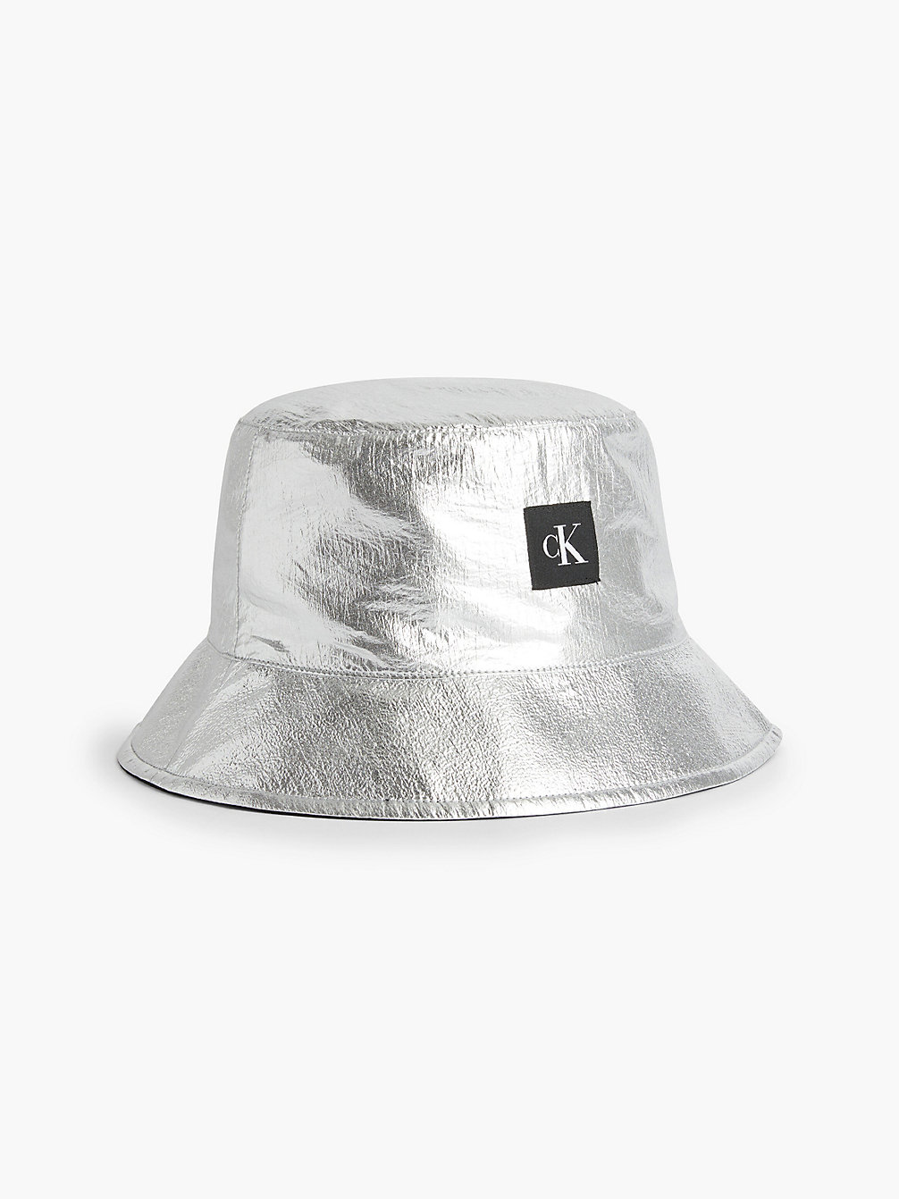 BLACK SILVER Recycled Reversible Bucket Hat undefined women Calvin Klein