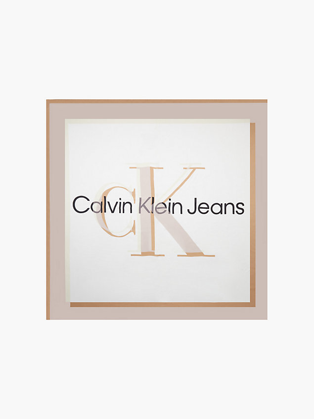 white sjaal met logo voor dames - calvin klein jeans