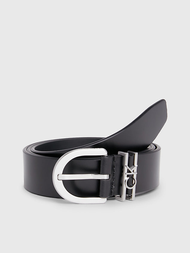 black leather belt for women calvin klein