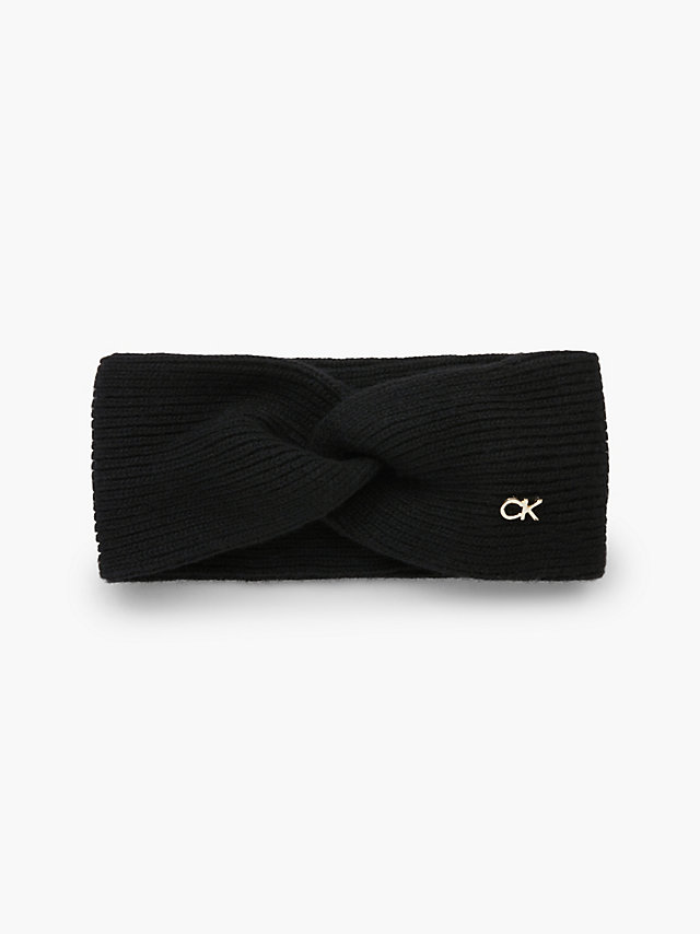 CK Black Recycled Knit Headband undefined women Calvin Klein