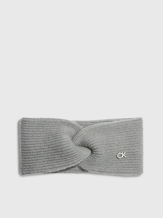 mid grey heather wool blend headband for women calvin klein