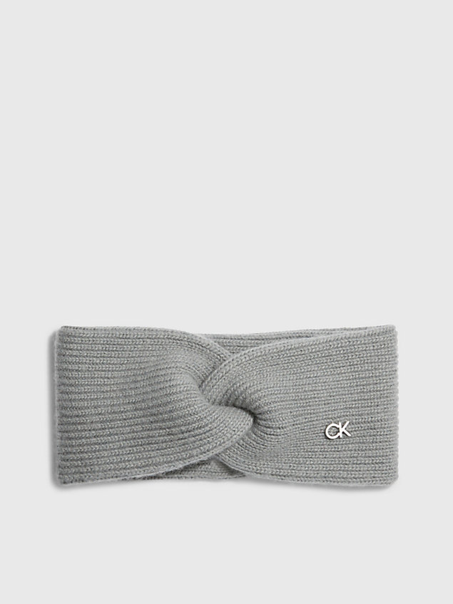 grey wool blend headband for women calvin klein