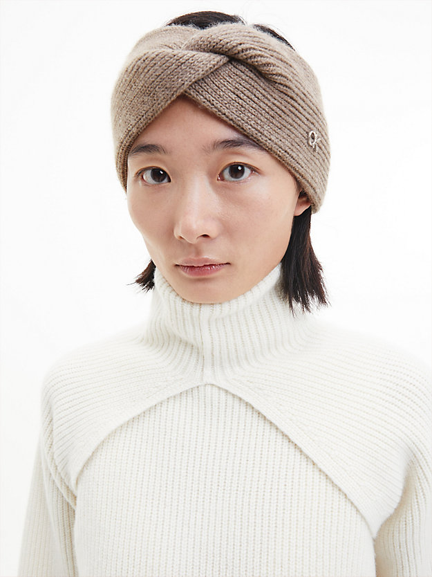 DEEP TAUPE Recycled Knit Headband for women CALVIN KLEIN