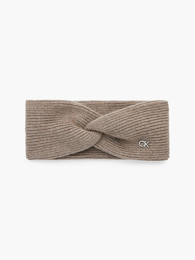 Deep Taupe Recycled Knit Headband undefined women Calvin Klein