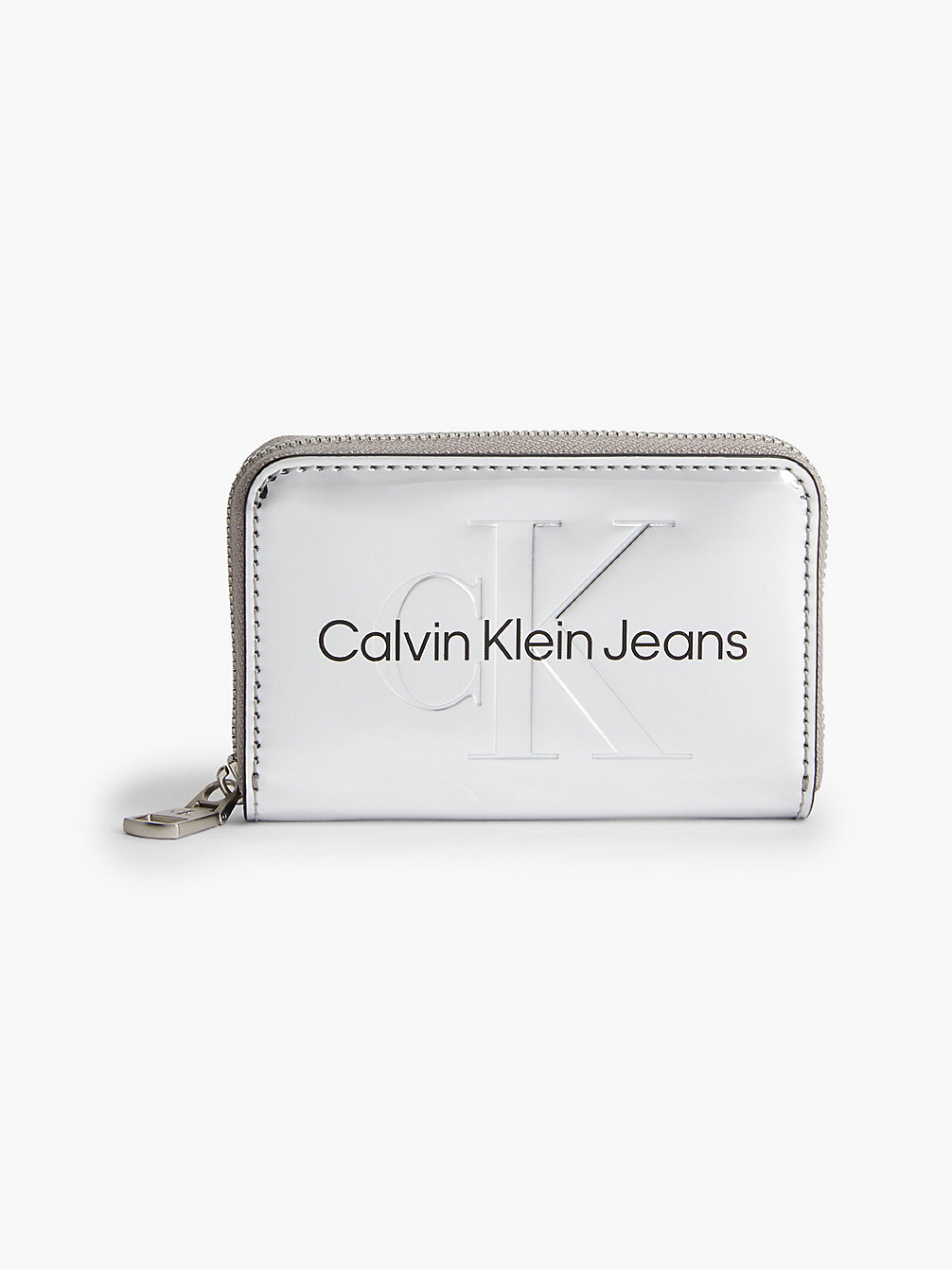 SILVER Silver Zip Around Wallet undefined women Calvin Klein