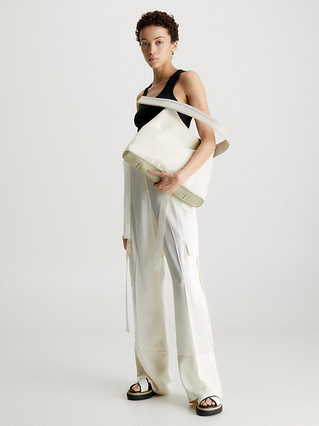 STONEY BEIGE Sustainable Canvas Shoulder Bag for women CALVIN KLEIN