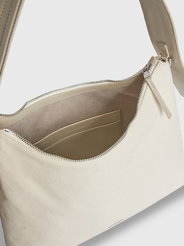 stoney beige ekologiczna płócienna torba na ramię dla kobiety - calvin klein