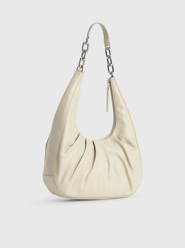 stoney beige recycled hobo bag for women calvin klein