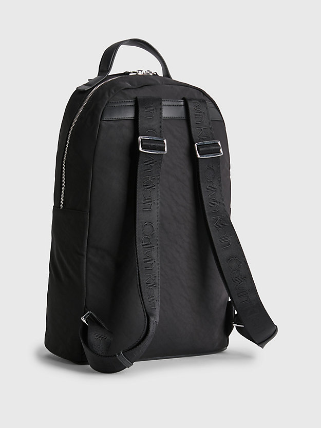 ck black recycled nylon round backpack for women calvin klein