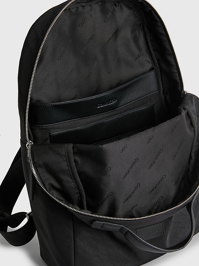 black recycled nylon round backpack for women calvin klein