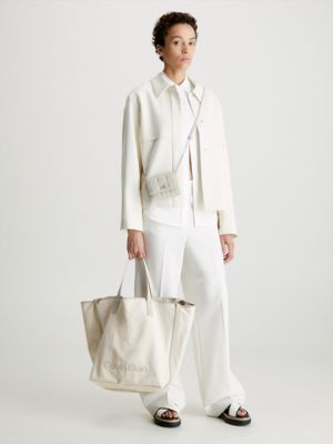 STONEY BEIGE Große nachhaltige Tote-Bag aus Canvas für Damen CALVIN KLEIN
