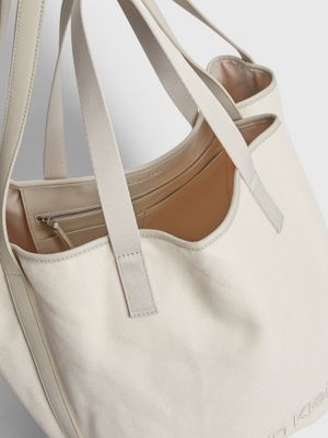 STONEY BEIGE Große nachhaltige Tote-Bag aus Canvas für Damen CALVIN KLEIN