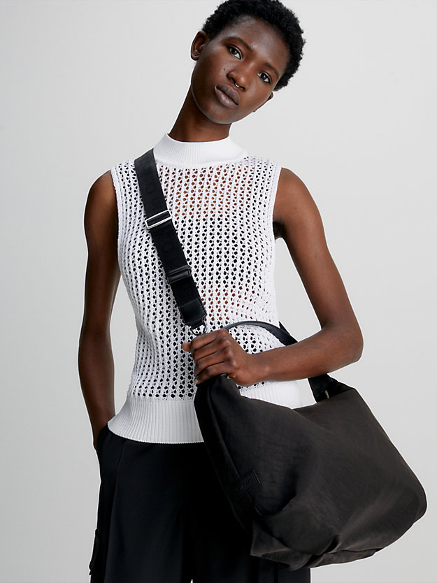 CK BLACK Hobo-Bag aus recyceltem Nylon für Damen CALVIN KLEIN