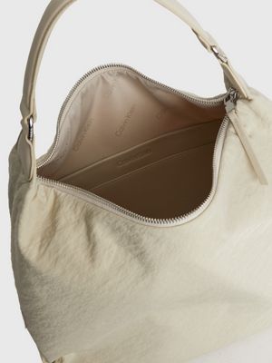 STONEY BEIGE Gerecyclede nylon hobo bag voor dames CALVIN KLEIN