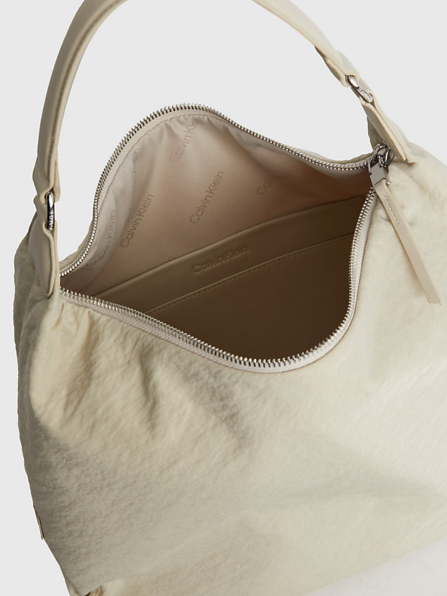 grey recycled nylon hobo bag for women calvin klein