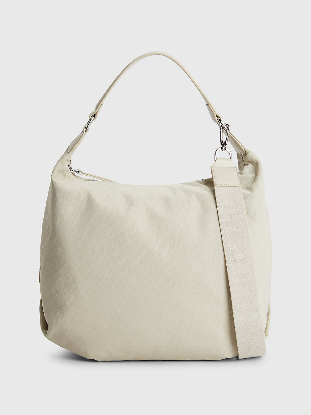 STONEY BEIGE Recycled Nylon Hobo Bag undefined women Calvin Klein