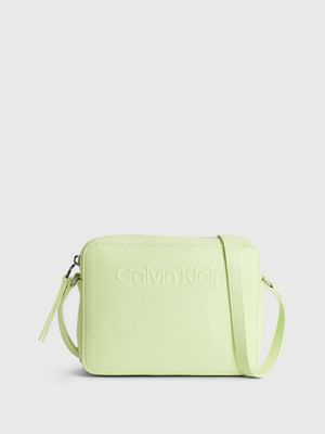 Buy Calvin Klein Top Zip Closure Enfold Cross Body Bag Green In Green