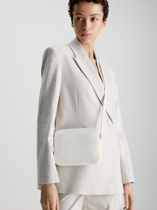 BRIGHT WHITE Recycled Crossbody Bag for women CALVIN KLEIN