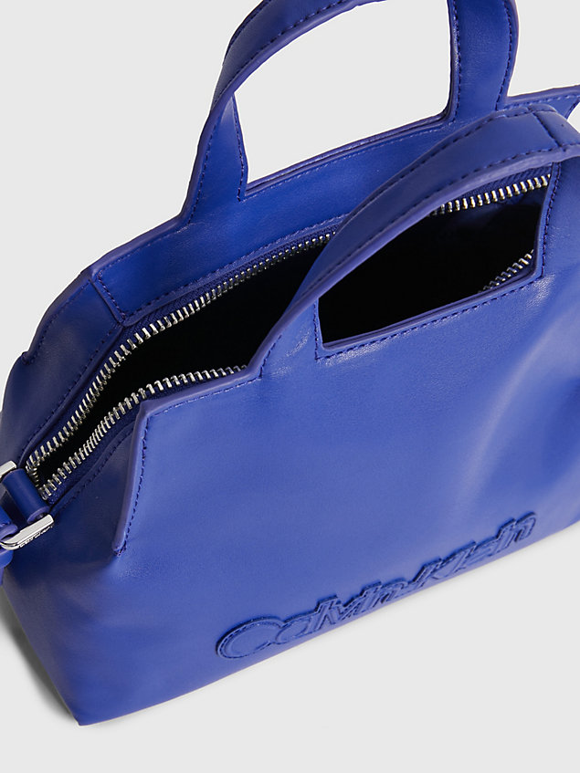 blue kleine gerecyclede tote bag voor dames - calvin klein