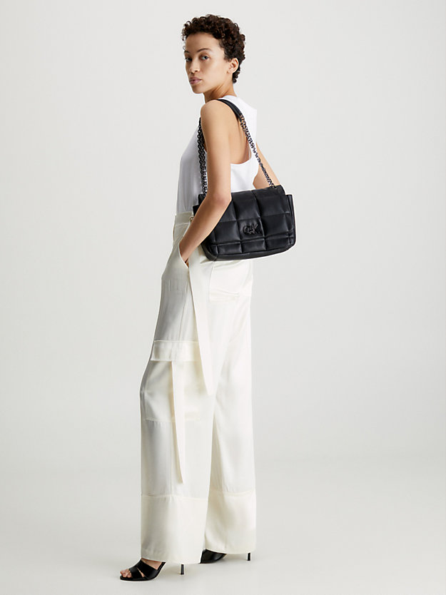 CK BLACK Recycled Quilted Shoulder Bag for women CALVIN KLEIN