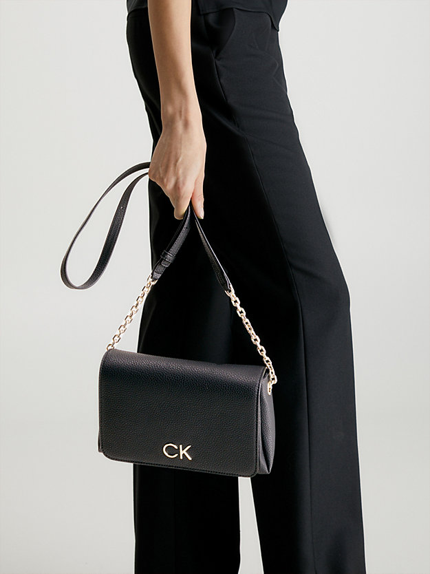 CK BLACK Recycled Shoulder Bag for women CALVIN KLEIN