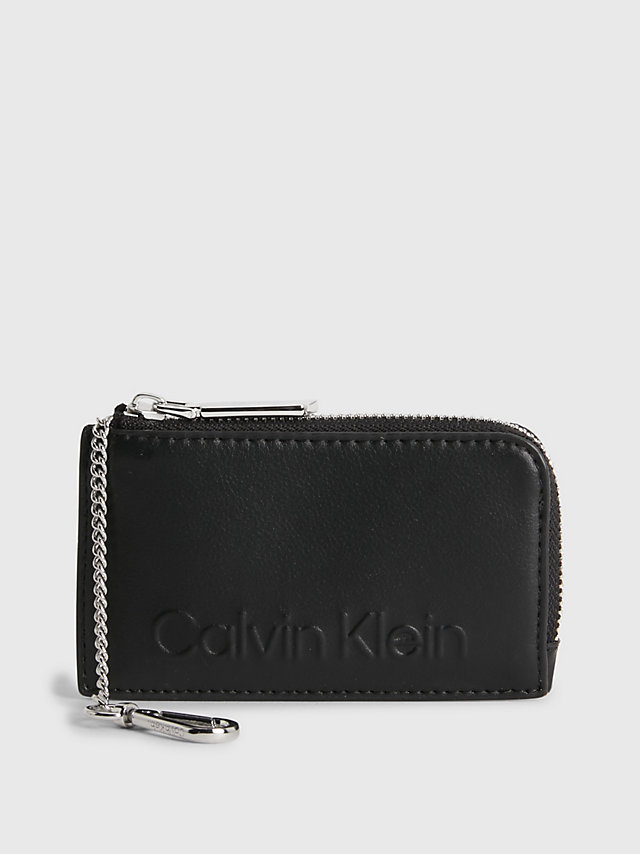 CK Black Porte-Cartes En Matière Recyclée Avec Chaînette undefined femmes Calvin Klein