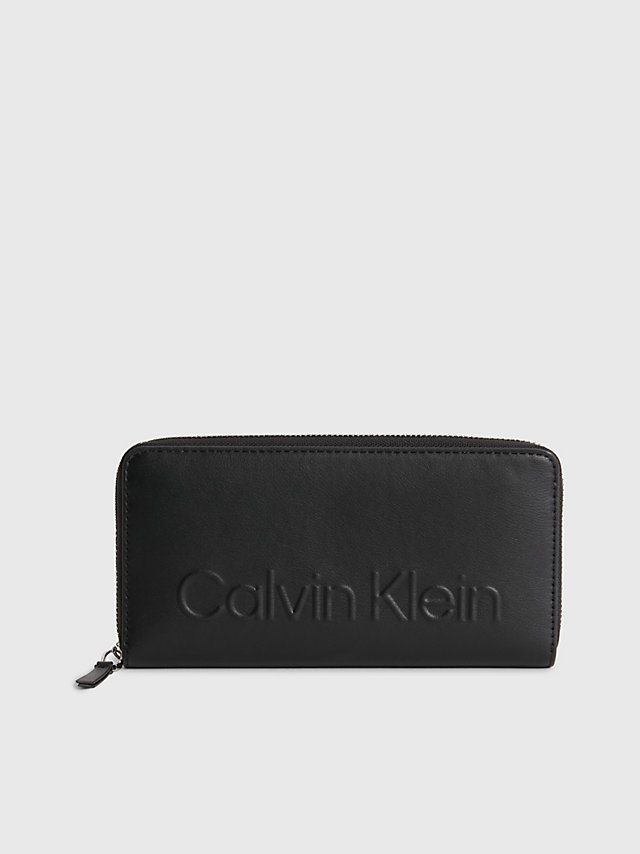 CK Black Großes Portemonnaie Mit Rundum-Reißverschluss Aus Recyceltem Material undefined Damen Calvin Klein