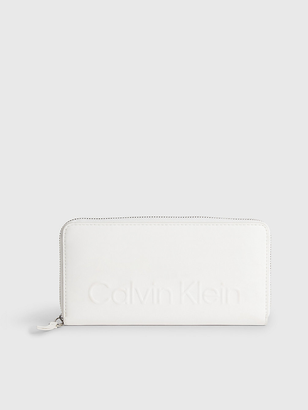 BRIGHT WHITE Grand Portefeuille Zippé En Matière Recyclée undefined femmes Calvin Klein