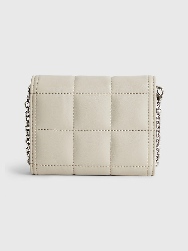 stoney beige recycled quilted wallet bag for women calvin klein