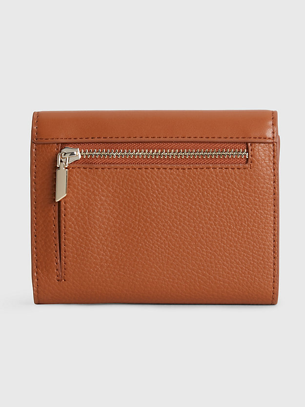 COGNAC Recycled Trifold Wallet for women CALVIN KLEIN