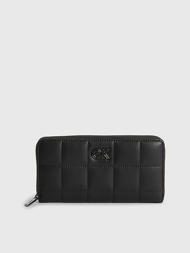 CK Black Wattiertes Portemonnaie Aus Recyceltem Material undefined Damen Calvin Klein