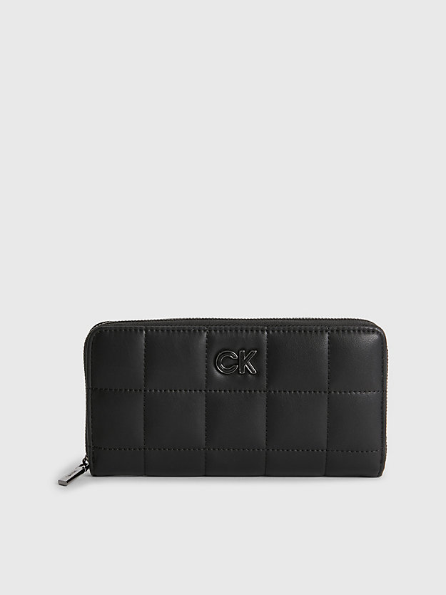 CK BLACK Large Recycled Quilted Wallet for women CALVIN KLEIN